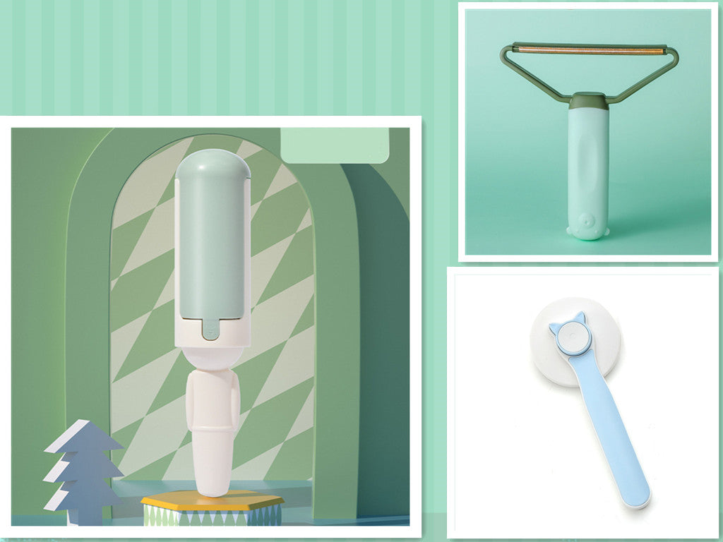 Pet Cat Dog Hair Remover Comb Double-sided Sofa Clothes Shaver Lint Rollers For Cleaning