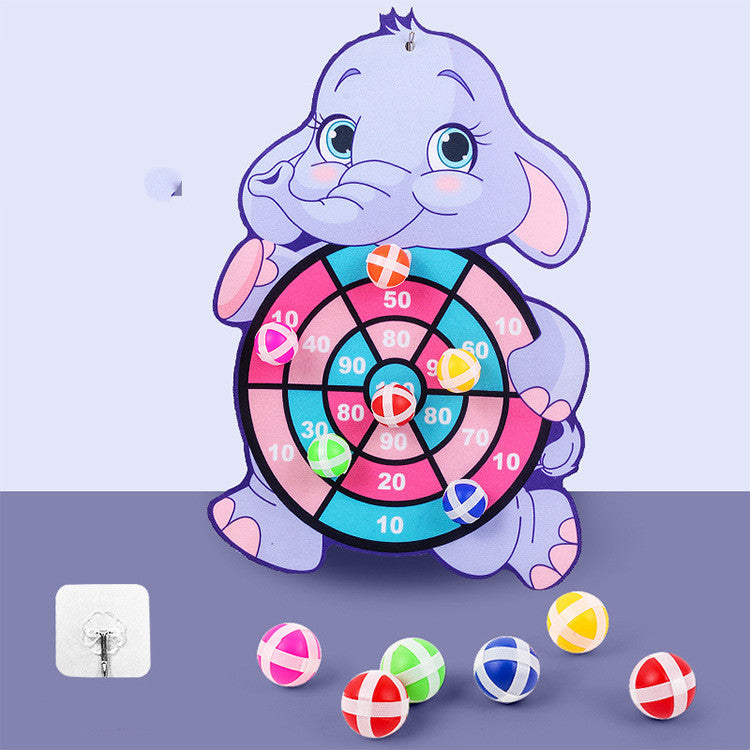 Kids Dart Board with Sticky Balls elephant shape