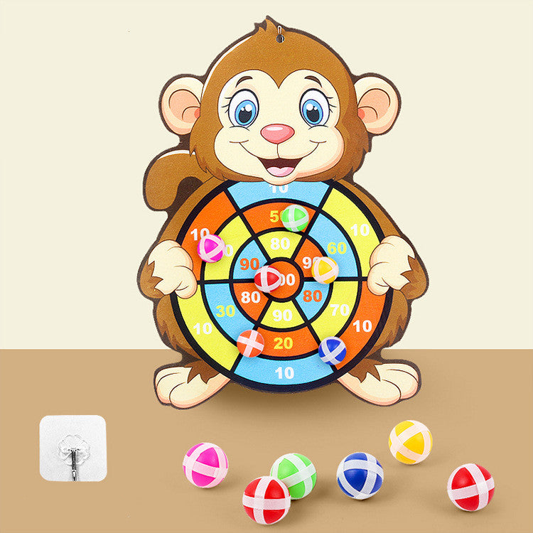 Kids Dart Board with Sticky Balls monkey design