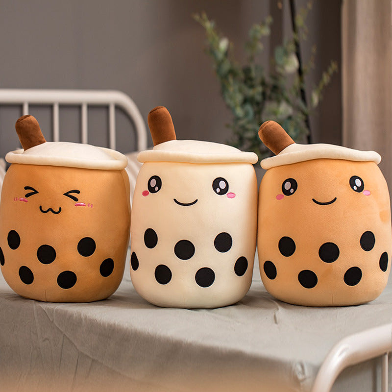 Cute Fruit Drink Plush Stuffed Boba Tea Cup Toy Bubble Tea Pillow Cushion Kids
