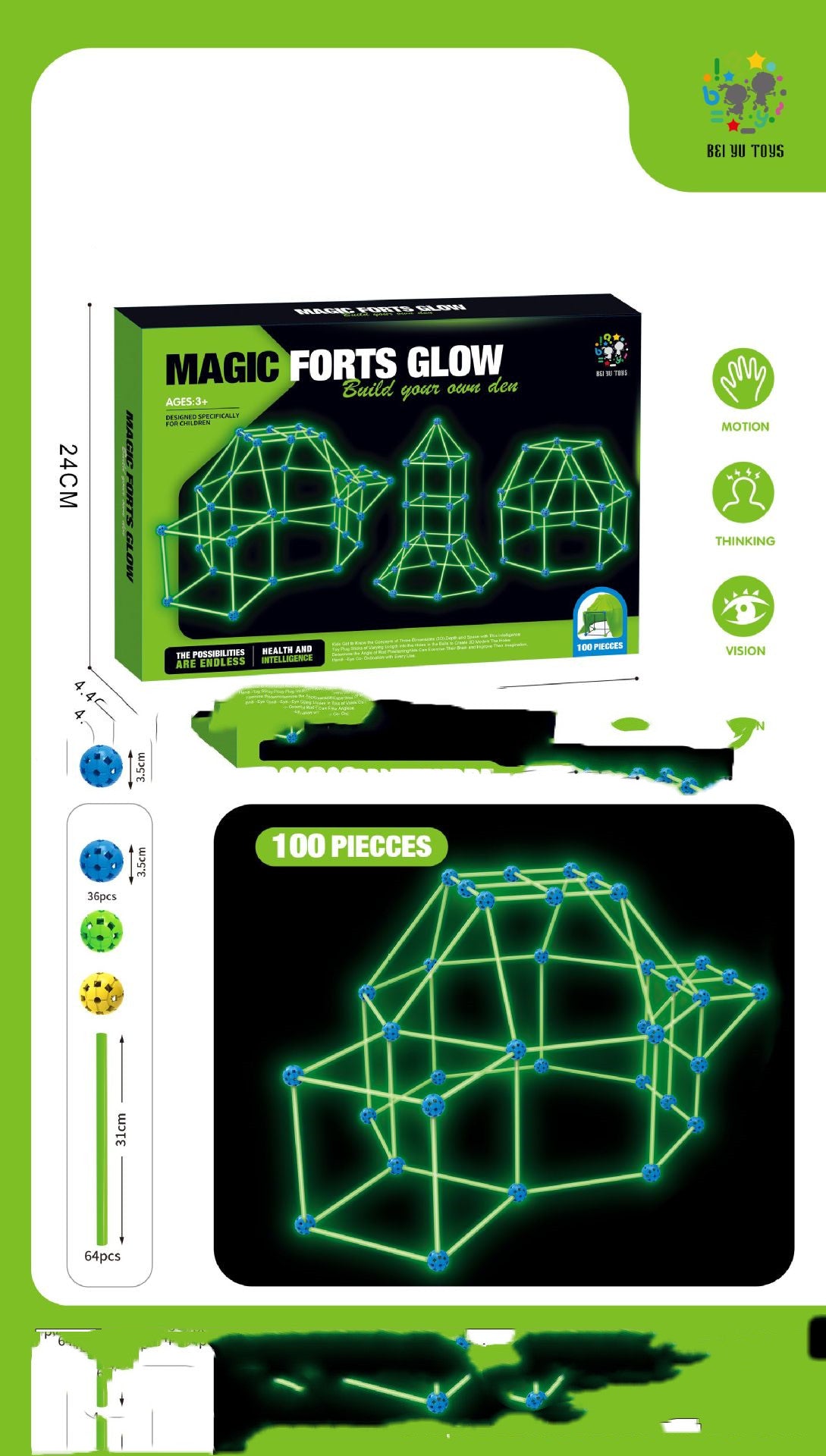 Fort Building Kit Construction Blocks Set Tents Fortress Castles Play House For Children