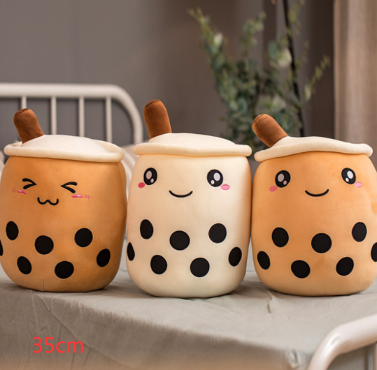 Cute Fruit Drink Plush Stuffed Boba Tea Cup Toy Bubble Tea Pillow Cushion Kids