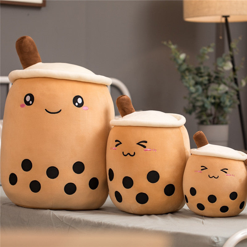 Cute Fruit Drink Plush Stuffed Boba Tea Cup Toy Bubble Tea Pillow Cushion Kids