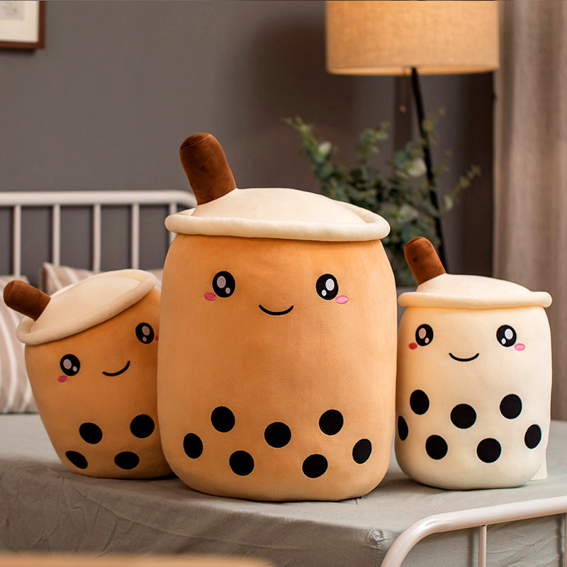 Cute Fruit Drink Plush Stuffed Boba Tea Cup Toy Bubble Tea Pillow Cushion Kids