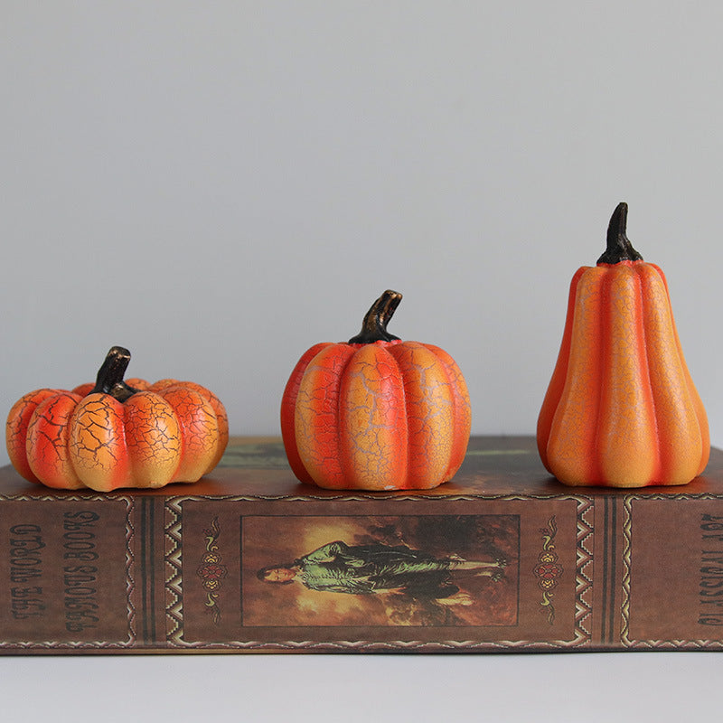 New Halloween Pumpkin Lantern Simulation LED Candle Lamp Resin Luminous