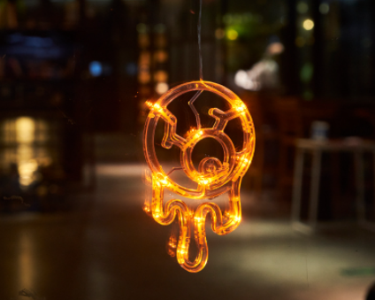 Halloween Window Hanging LED Lights Spider Pumpkin Ghost Horror Holiday Home Decor