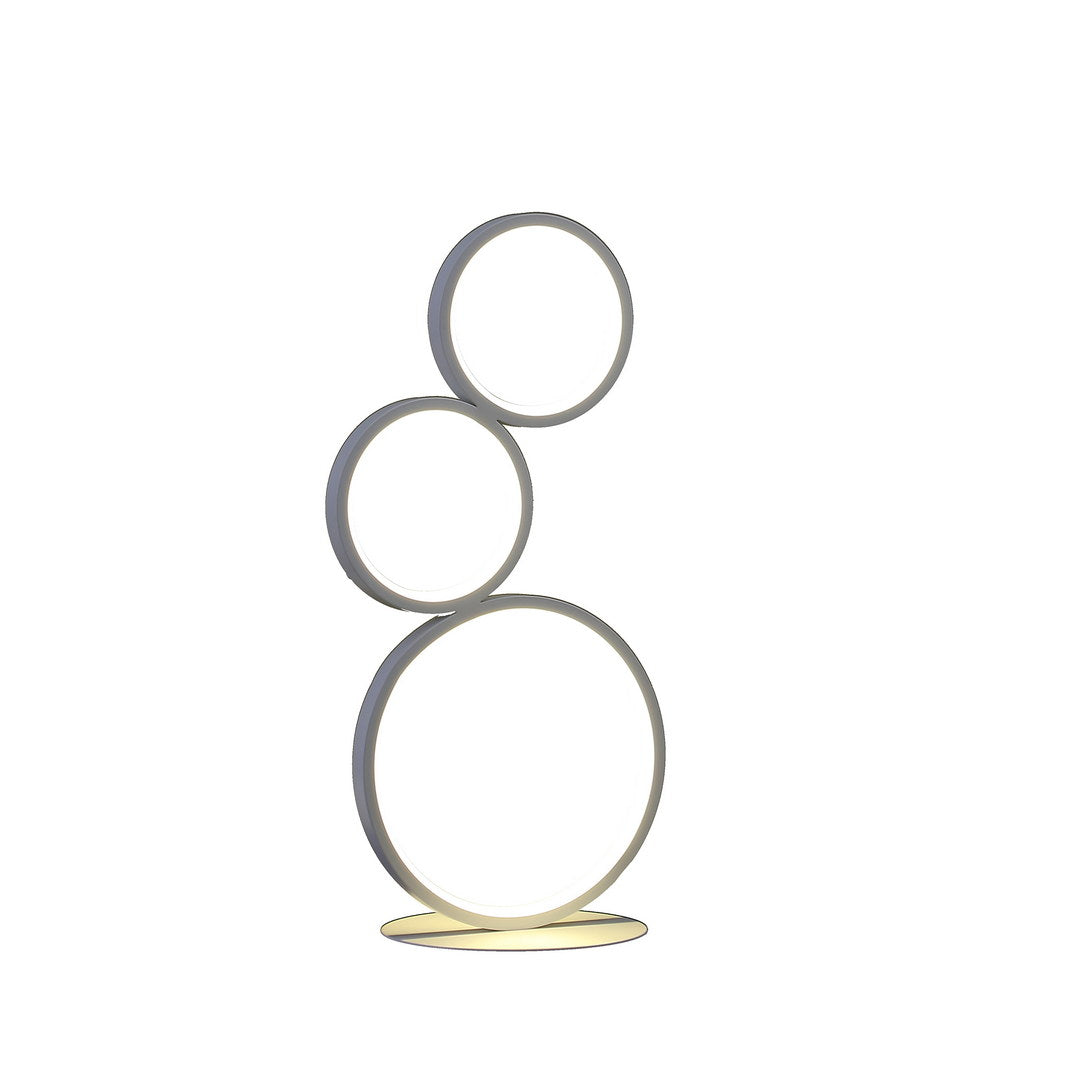 In 3-Ring Shaped Odu White Led Minimalist Metal Table Lamp
