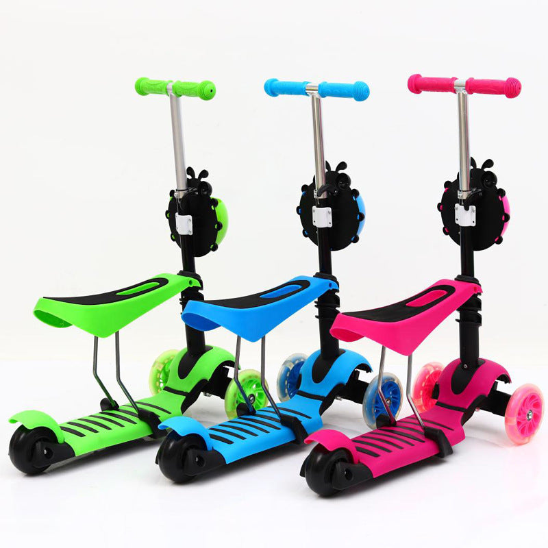 Fashion New Children'S Three-Wheeled Skateboard Walker