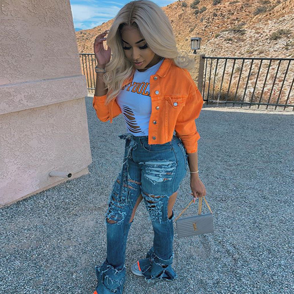 Jacket Women Street wear Denim Outwear Bodycon Jeans Jackets Women Coat Casual Ladies Cropped Jackets