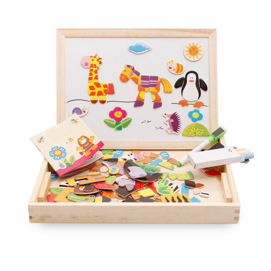 Magnetic Kids Puzzle Drawing Board Educational Learning Wooden Toy