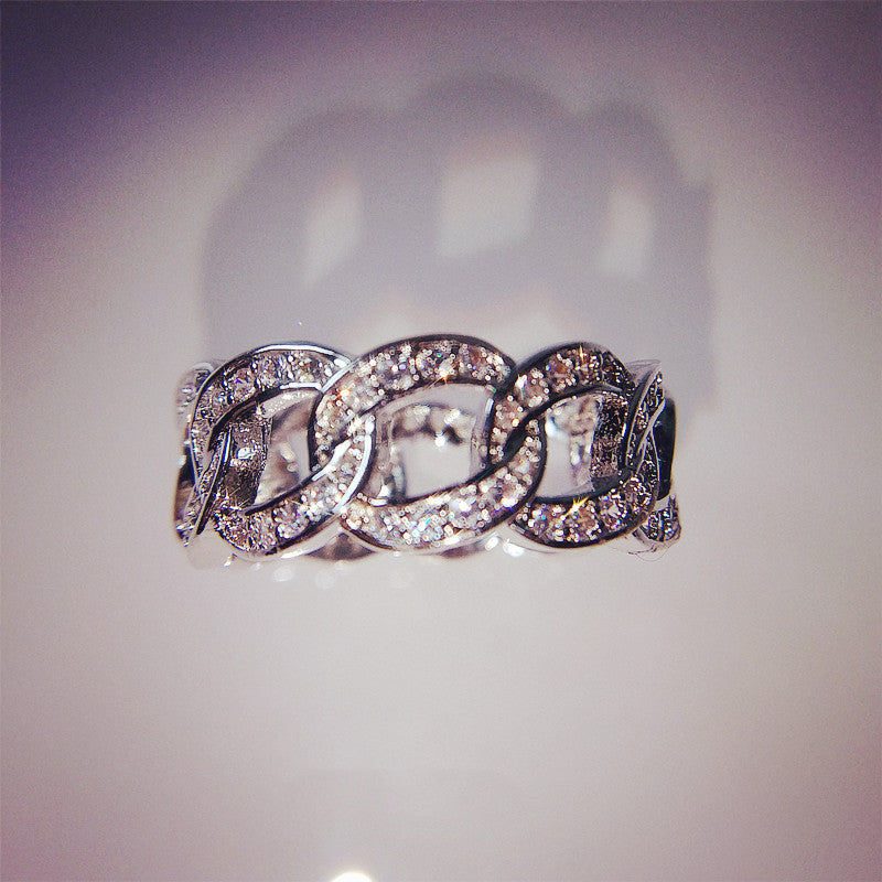 Braided Chain Jewel Ring