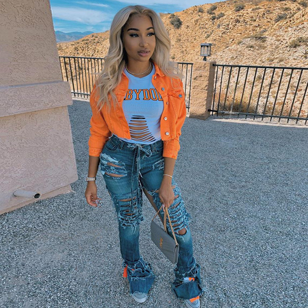 Jacket Women Street wear Denim Outwear Bodycon Jeans Jackets Women Coat Casual Ladies Cropped Jackets