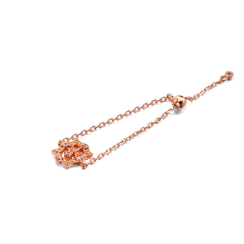 Zircon Flower Chain Ring Adjustable Fashion Set
