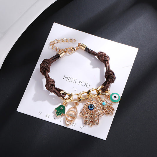 Retro Evil Eye Bracelet Fashion Fatima Hand Palm Charm