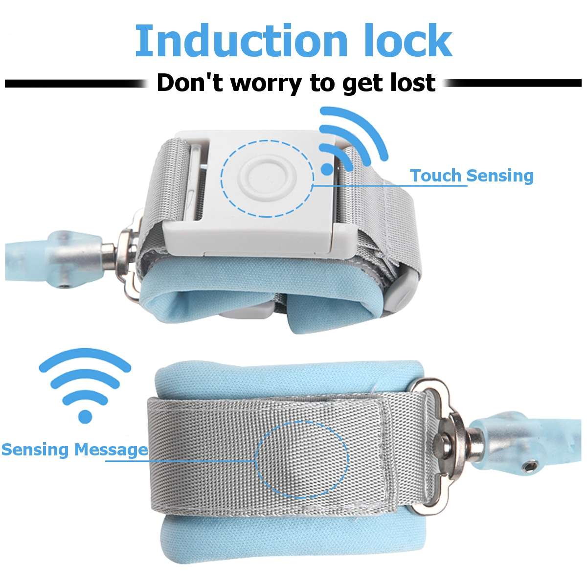 Anti Lost Wrist Link Add Key Lock Toddler Leash Baby Walker Safety Belt Wristband