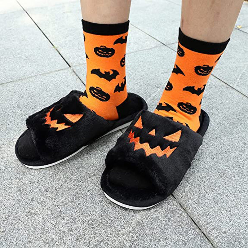 Halloween Shoes Winter Cute Warm Home Slippers unisex