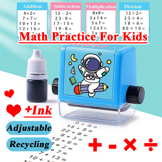 Math Roller Stamp Addition Subtraction Multiplication Division Practice Digital Type