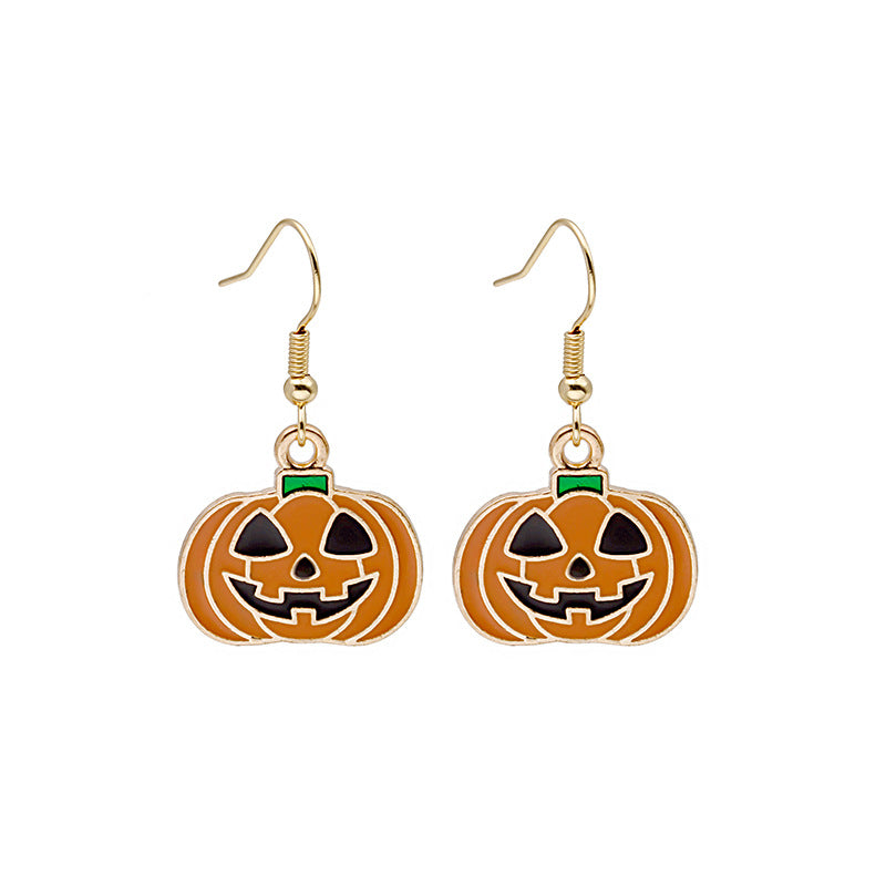 Halloween Earrings Cute Pumpkin 2 front view