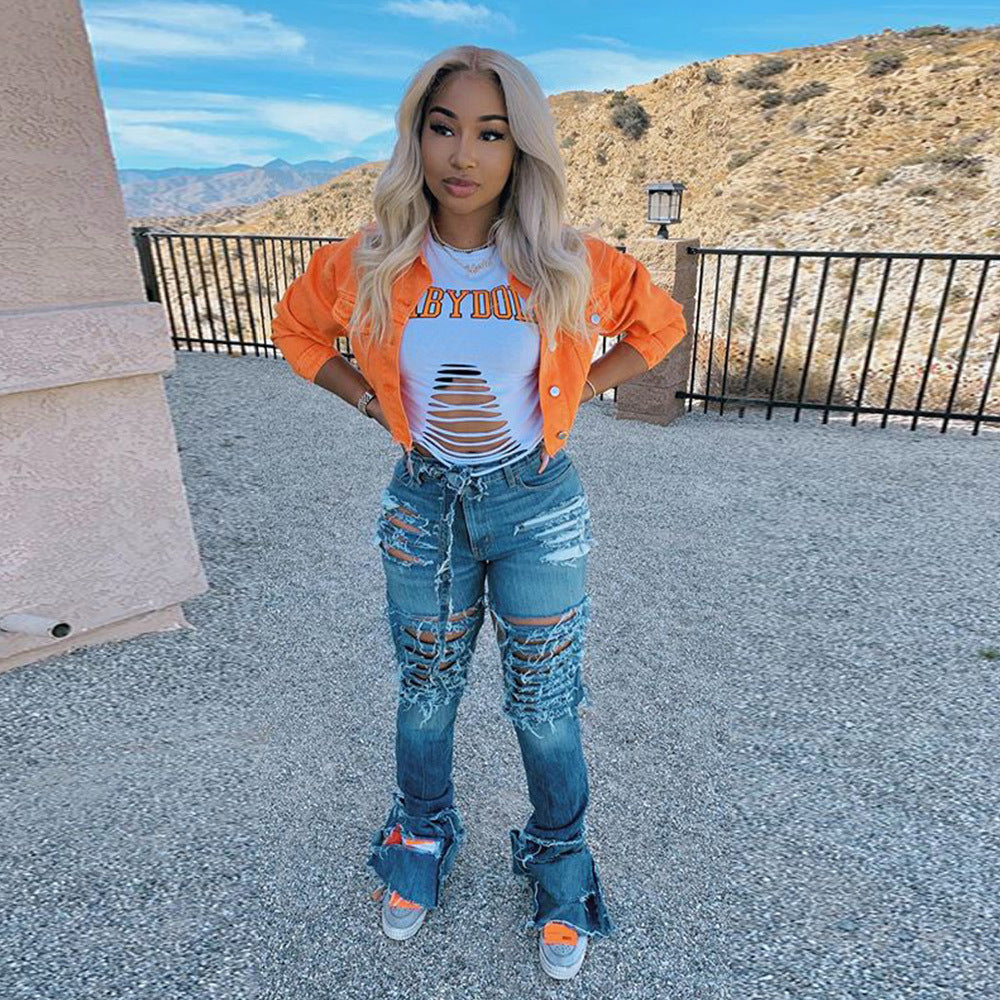 Jacket Women Street wear Denim Outwear Bodycon Jeans Jackets Women Coat Casual Ladies Cropped Jackets