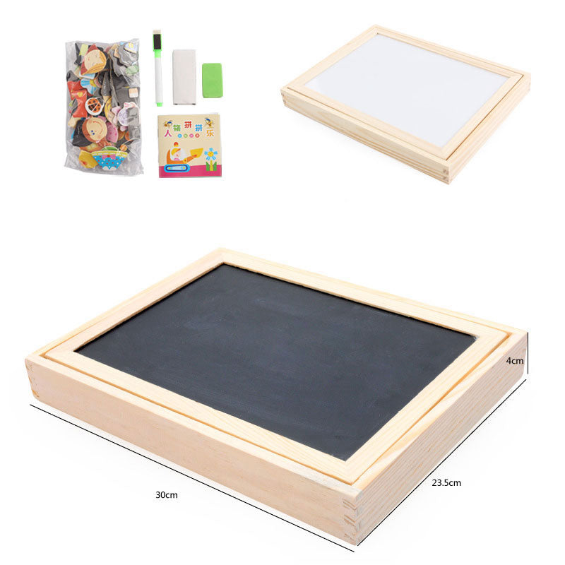 Magnetic Kids Puzzle Drawing Board Educational Learning Wooden Toy