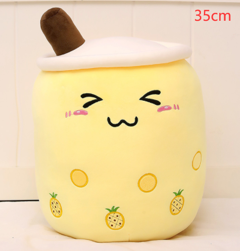 Cute Fruit Drink Plush Stuffed Boba Tea Cup Toy Bubble Tea Pillow Cushion Kids
