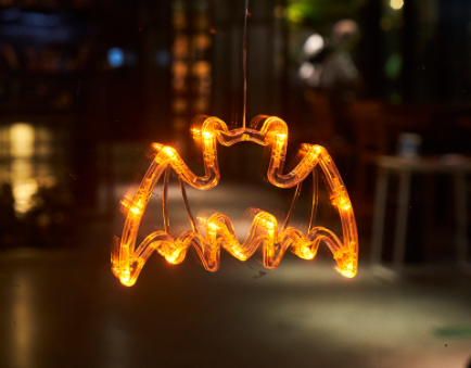 Halloween Window Hanging LED Lights Spider Pumpkin Ghost Horror Holiday Home Decor