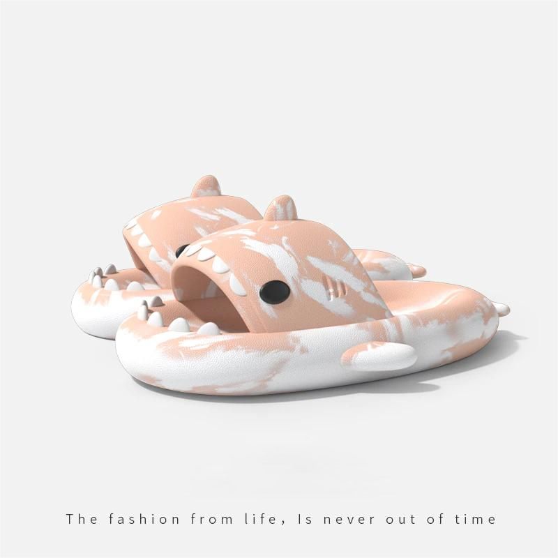 Graffiti Cloudy Shark Slippers Platform Shark Sandal Indoor Bathroom Anti skid Slides Couples Summer Shoes Soft Beach Flops|