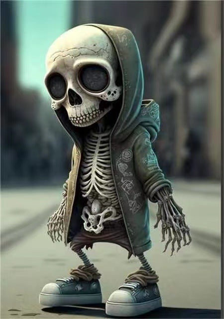 Halloween Cool Skeleton Figurines Halloween Doll Resin Ornament Home Decor