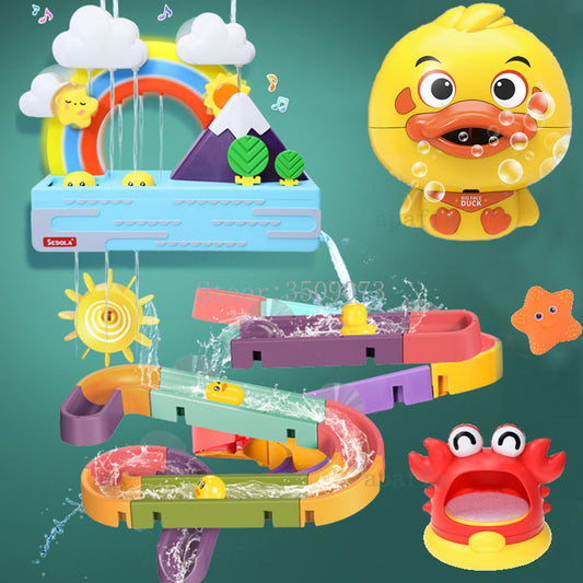 Baby Bath Toy Ducks Electric Rainbow Shower With Lighting