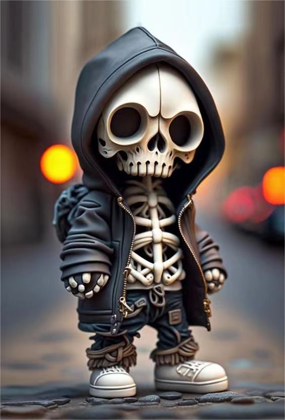 Halloween Cool Skeleton Figurines Halloween Doll Resin Ornament Home Decor