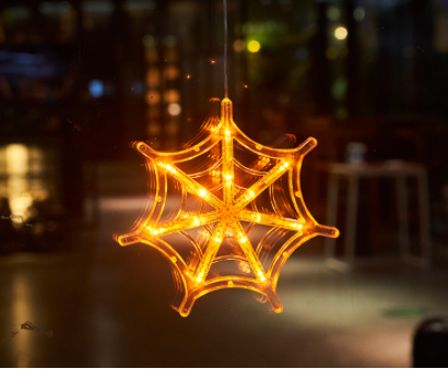 Halloween Window Hanging LED Lights Spider Pumpkin Ghost Horror Holiday Home Decor