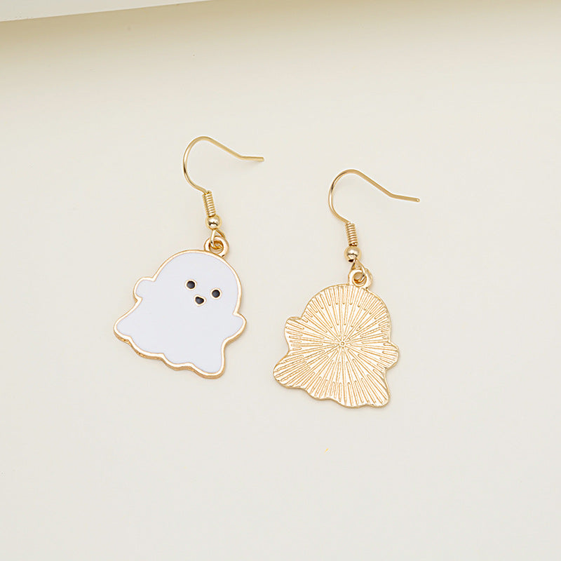 Halloween Earrings Cute Pumpkin Spooky Oil Drip Alloy Earrings Jewelry ghost 2