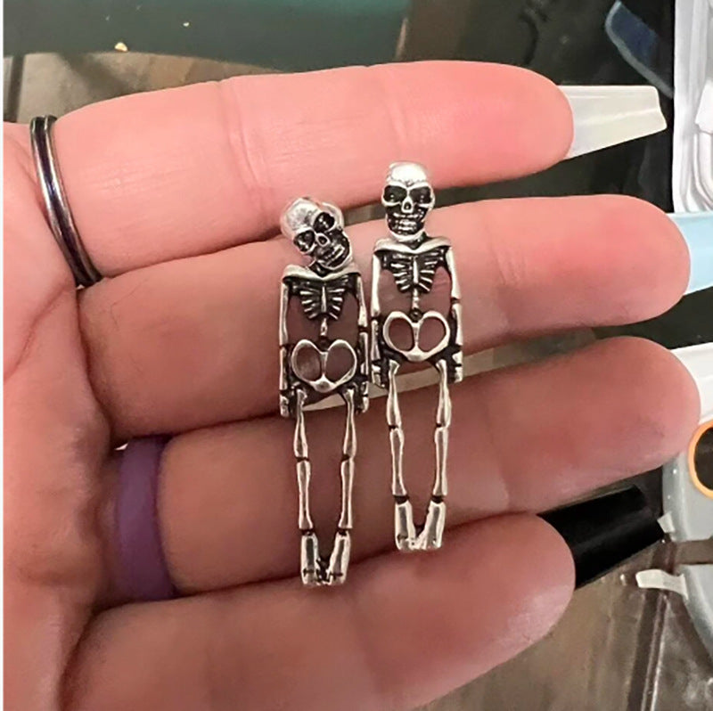 Halloween Skull Earrings studs In Hand View