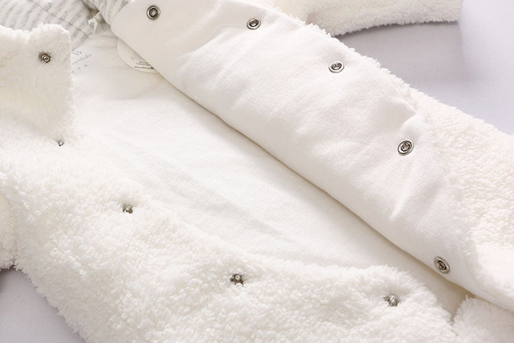 Baby clothes lamb winter cotton padded clothes baby newborn baby skin thickening climb Siamese