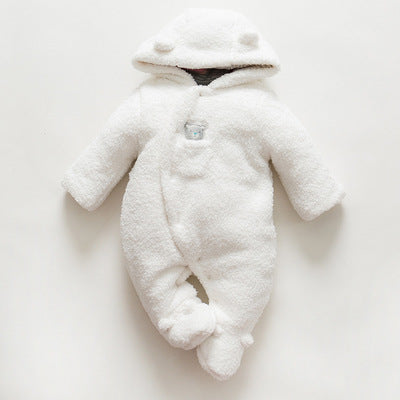 Baby clothes lamb winter cotton padded clothes baby newborn baby skin thickening climb Siamese