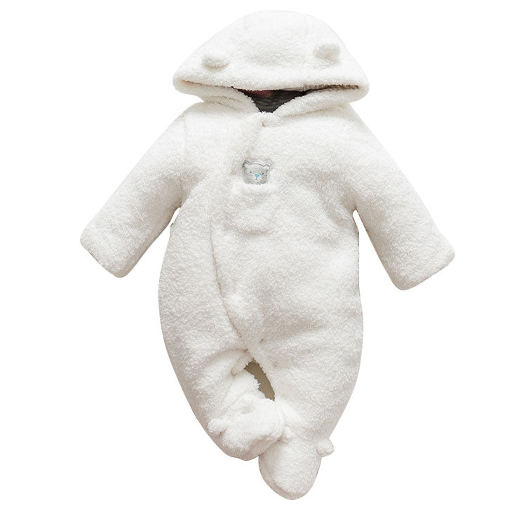 Baby clothes lamb winter cotton padded clothes baby newborn baby skin thickening climb Siamese