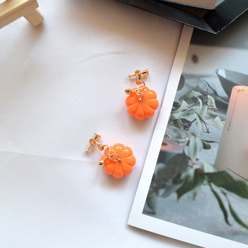 Halloween Fun Three-dimensional Pumpkin Earrings