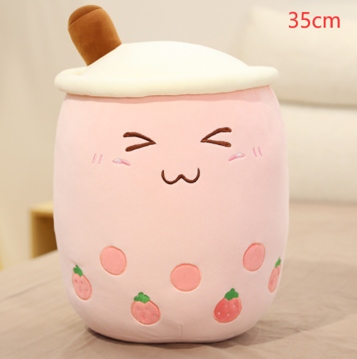 Cute Fruit Drink Plush Stuffed Boba Tea Cup Toy Bubble Tea Pillow Cushion Kids