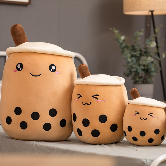 Cute Fruit Drink Plush Stuffed Boba Tea Cup Toy Bubble Tea Pillow Cushion Kids