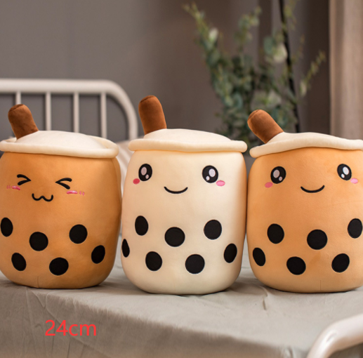 Cute Fruit Drink Plush Stuffed Boba Tea Cup Toy Bubble Tea Pillow Cushion Kids