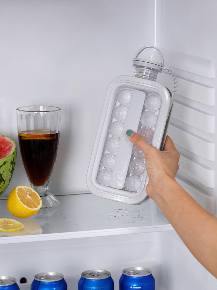 Ice Kettle Ice Ball Maker 2-In-1 Cold Water Bottle  Mold