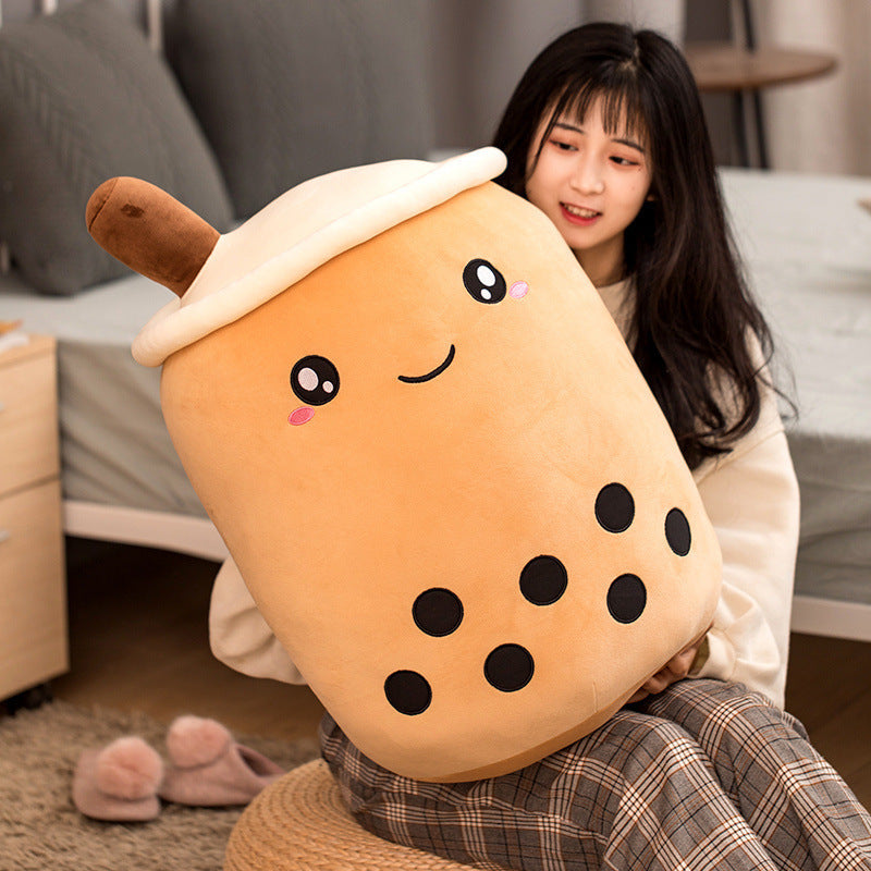 Cute Fruit Drink Plush Stuffed Boba Tea Cup Toy Bubble Tea Pillow Cushion Kids