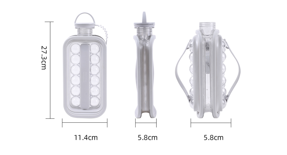 Ice Kettle Ice Ball Maker 2-In-1 Cold Water Bottle  Mold