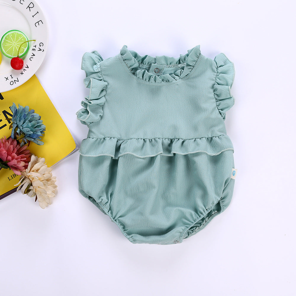 Baby Girl Princess Style Romper Candy Color Fluffy Triangle Summer Kids Clothes