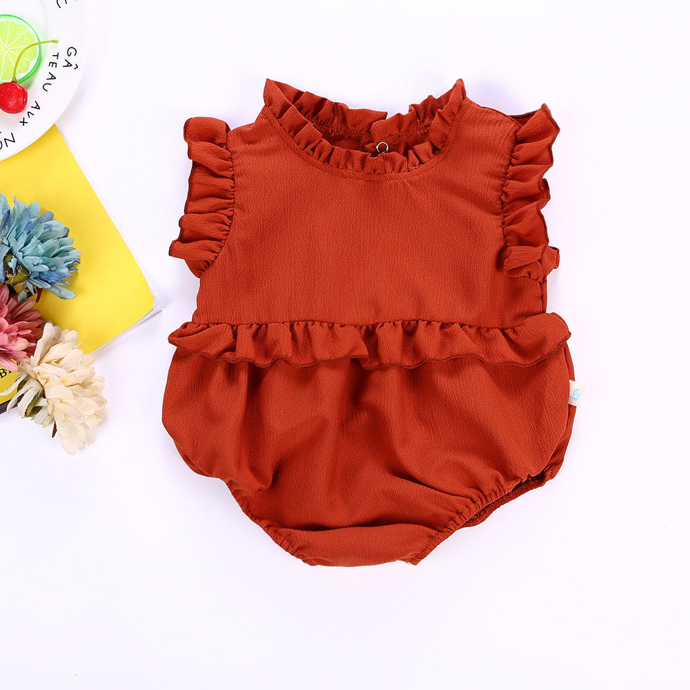 Baby Girl Princess Style Romper Candy Color Fluffy Triangle Summer Kids Clothes