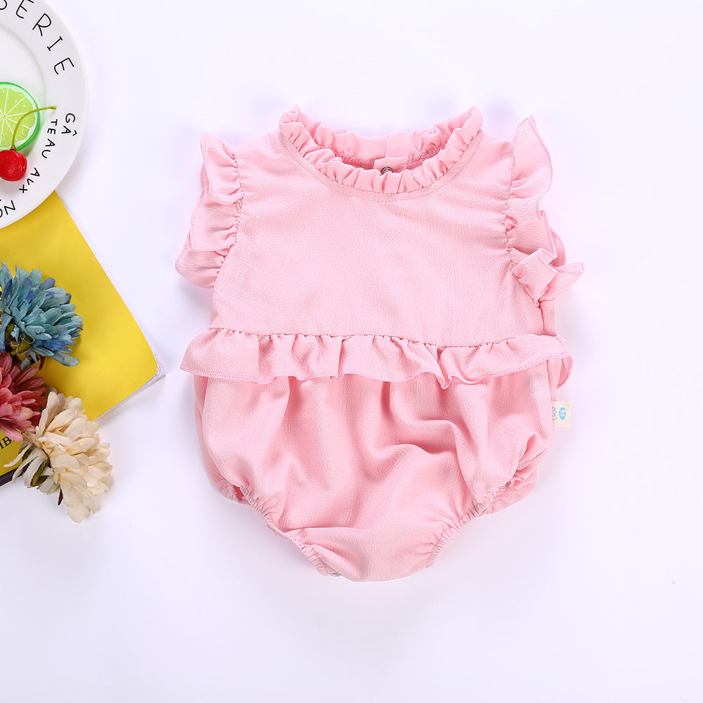 Baby Girl Princess Style Romper Candy Color Fluffy Triangle Summer Kids Clothes