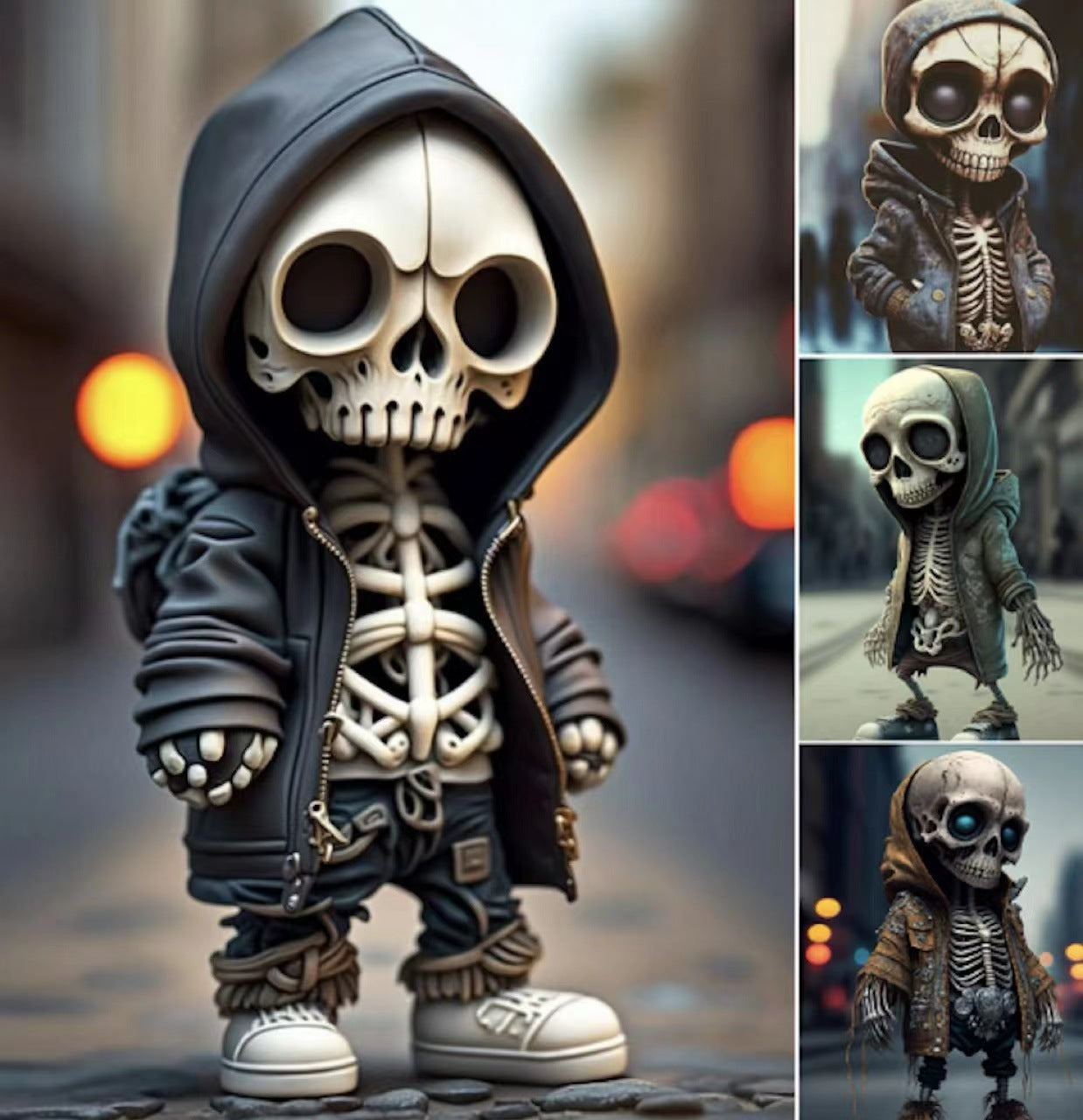 Halloween Cool Skeleton Figurines Halloween Doll Resin Ornament Home Decor