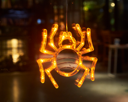 Halloween Window Hanging LED Lights Spider Pumpkin Ghost Horror Holiday Home Decor