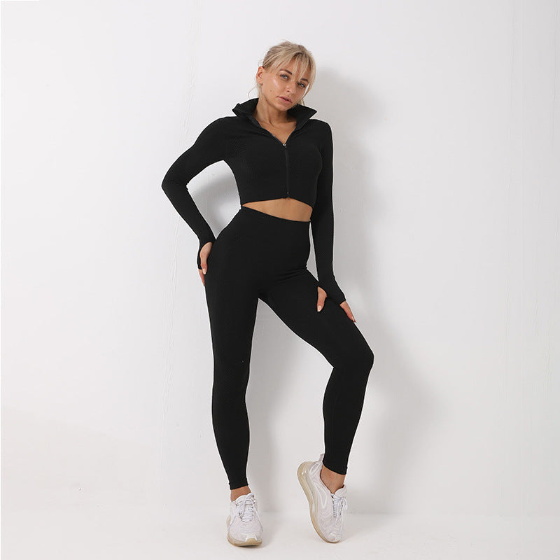 3PCS Yoga Set Seamless Sport Set Women Gym Clothing Leggings Women Crop Top Sports Bra Fitness Gym Set Outfits Tracksuit