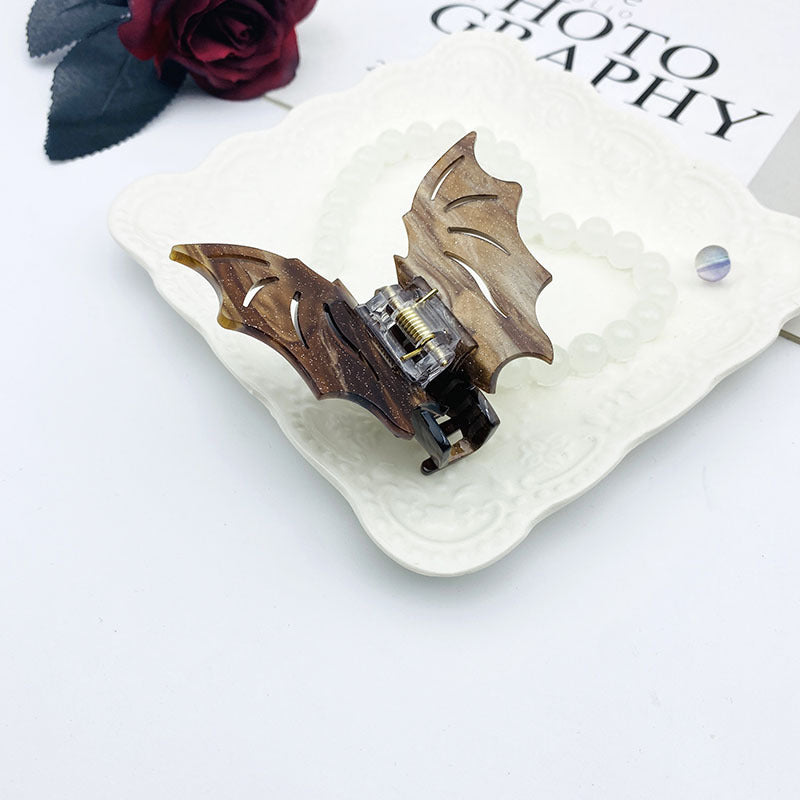 Bat Barrettes Halloween Hairpin Accessories brown